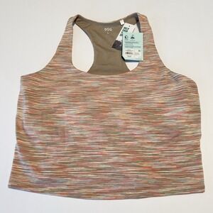 DSG‎ Woman's Momentum Crop Tank Top NWT Size Large Tan Internal Shelf Bra